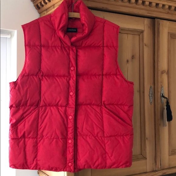 Lands' End Jackets & Coats Red Down Vest Poshmark